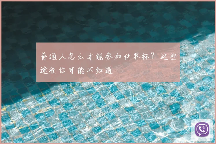 普通人怎么才能参加世界杯？这些途径你可能不知道